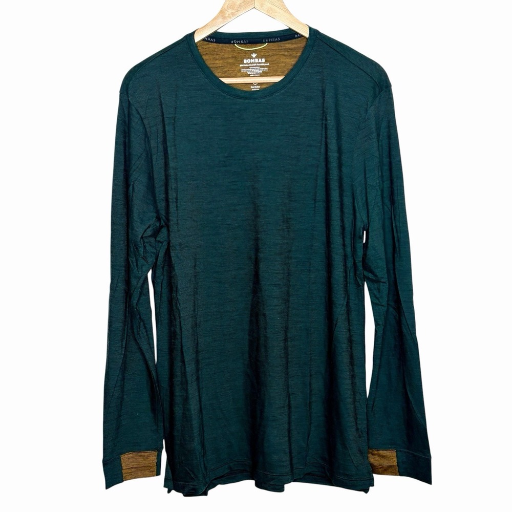 Bombas Merino Wool Blend Base Layer Shirt Mens Size L Long Sleeve Hiking Outdoor